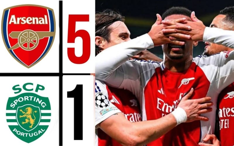 Arsenal có một chiến thắng tưng bừng trước Sporting Lisbon