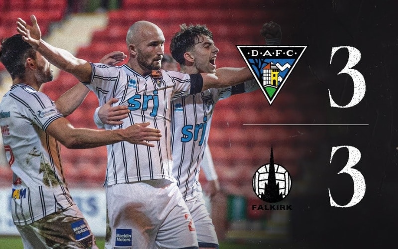 Dunfermline vs Falkirk chia điểm trong trận đấu mưa bàn thắng