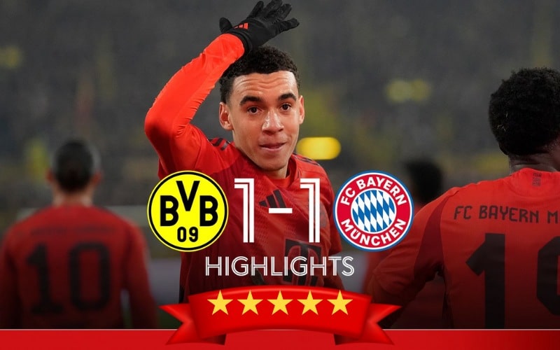 Dortmund vs Bayern chia điểm kịch tính